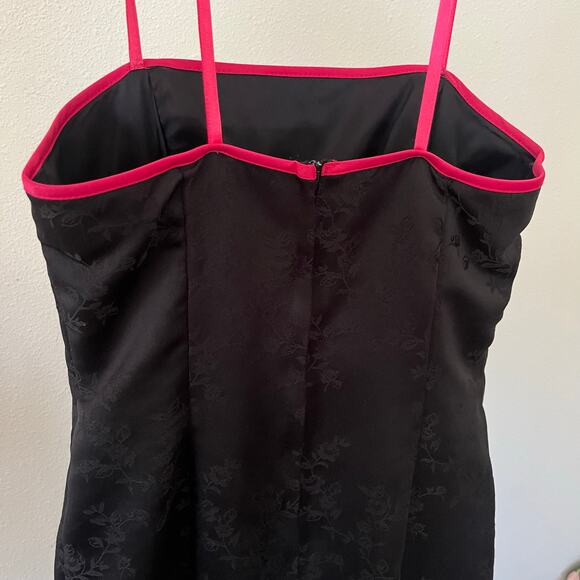 Vintage 90s / Y2K Whimsygoth Maxi Prom Dress Emo Goth Hot Pink Black // Size XS - Picture 4 of 5